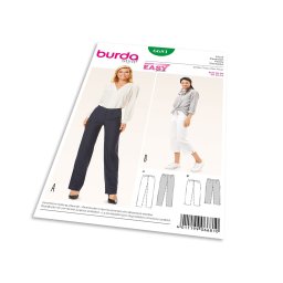 Střih Burda 6681 - Jednoduché rovné kalhoty, tříčtvrteční kalhoty