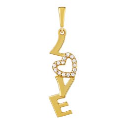 Silvego Zlatý přívěsek Love se srdcem s Brilliance Zirconia - PRGPAP0261PGY