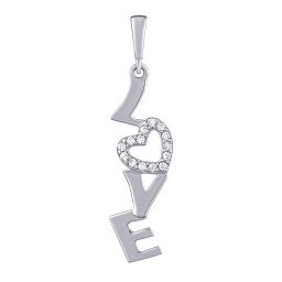 Silvego Přívěsek Love z bílého zlata se srdcem s Brilliance Zirconia - PRGPAP0261PGW