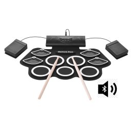 Elektronické bicí - silikonová podložka set s 9 bubny + bluetooth reproduktor