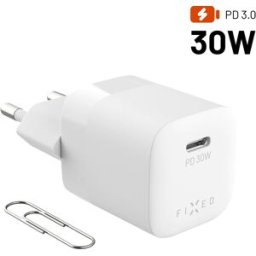 FIXED Mini GaN s USB-C výstupem a podporou PD 30W bílá