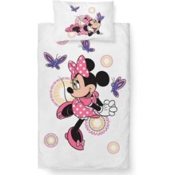 Carbotex Povlečení bavlna do postýlky Minnie a Motýlci 100 × 135, 40 × 60 cm