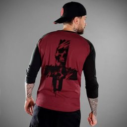 tričko pánské s 3/4 rukávem HYRAW - SKULL CROSS - 253LS02