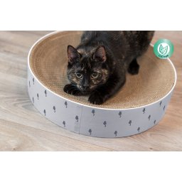 Kulatý kartonový škrabopelíšek Lilly s catnipem 45x10 cm šedý