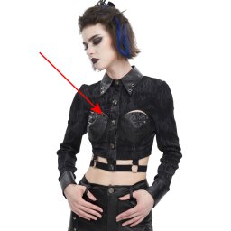 tričko dámské s dlouhým rukávem (top) DEVIL FASHION - Black - POŠKOZENÉ - MY1227