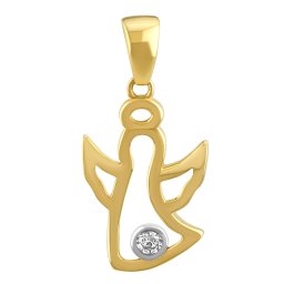 Silvego Zlatý přívěsek anděl Haniel s Brilliance Zirconia - QR027PGY