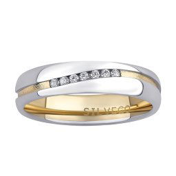 Silvego Snubní stříbrný prsten MARIAGE pozlacený žlutým zlatem s Brilliance Zirconia - SHG2050ZGPW