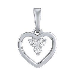 Silvego Diamantový přívěsek (0,04 ct) srdce Adeline v bílém zlatě - DNN3087PGW