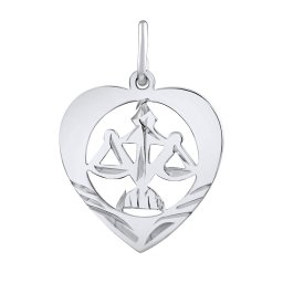 Silvego Zlatý přívěsek znamení zvěrokruhu Váhy - srdce - SILVEGOB10264GW10