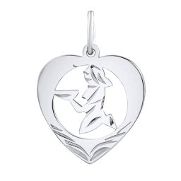 Silvego Zlatý přívěsek znamení zvěrokruhu Panna - srdce - SILVEGOB10264GW09