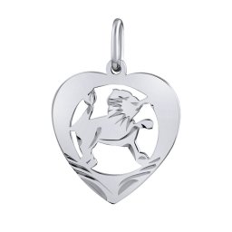 Silvego Zlatý přívěsek znamení zvěrokruhu Lev - srdce - SILVEGOB10264GW08