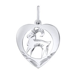 Silvego Zlatý přívěsek znamení zvěrokruhu Kozoroh - srdce - SILVEGOB10264GW01