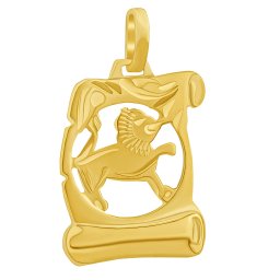 Silvego Zlatý přívěsek znamení zvěrokruhu Lev - pergamen - SILVEGOB102630GY08