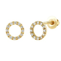 Silvego Diamantové náušnice (0,09 ct) pecky kroužky Ruby ve žlutém zlatě dámské i dětské - DNN2583EGYD