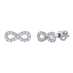 Silvego Náušnice z bílého zlata Infinity Kirsty s Brilliance Zirconia - PRGPZE0196EGW