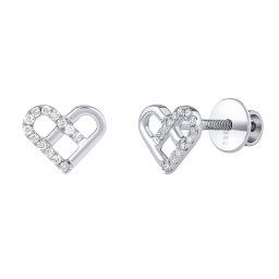 Silvego Diamantové náušnice (0,09 ct) srdce Evie v bílém zlatě dámské i dětské - DNN2590EGWD