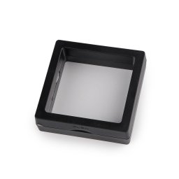 Krabička / rámeček s průhlednou fólií k vystavení zboží a dárkovému balení 7x7 cm, barva 3 černá