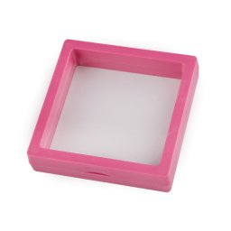 Krabička / rámeček s průhlednou fólií k vystavení zboží a dárkovému balení 9x9 cm, barva 2 pink