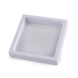 Krabička / rámeček s průhlednou fólií k vystavení zboží a dárkovému balení 11x11 cm, barva 1 bílá