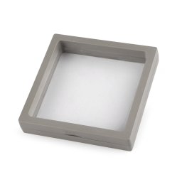Krabička / rámeček s průhlednou fólií k vystavení zboží a dárkovému balení 11x11 cm, barva 2 šedá