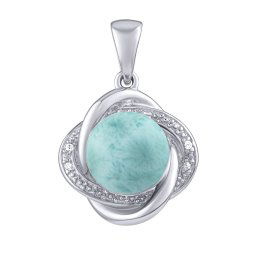 Silvego Stříbrný přívěsek Ariel s přírodním larimarem a Brilliance Zirconia - JSTP14738LR