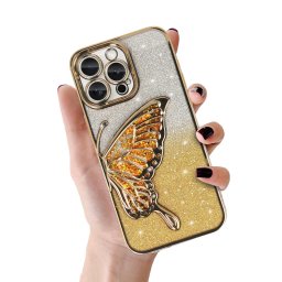 Tel Protect Butterfly Water pro iPhone 16 Pro - zlatý