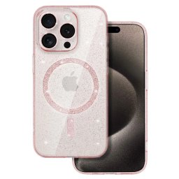 Pouzdro Toptel Glitter MagSafe Case iPhone 15 - Růžové