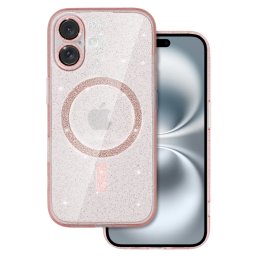 Tel Protect Glitter MagSafe iPhone 16 - růžový čirý