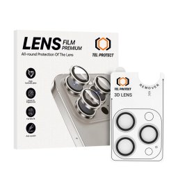Ochranný 3D kryt objektivu Tel Protect 3D Lens iPhone 16 Pro / 16 Pro Max - čirá