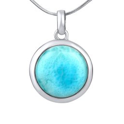 Silvego Stříbrný přívěsek s přírodním Larimarem - JST10987LR