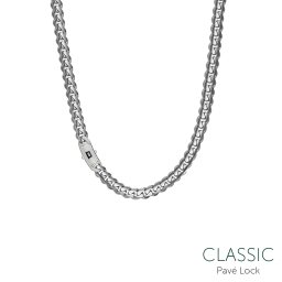 Monaco Chain Classic Plain Pavé lock 6,5mm, bílé zlato IZ29437A