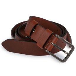 Pánský kožený pásek z buvolí kůže šíře 4 cm, barva 1 hnědá