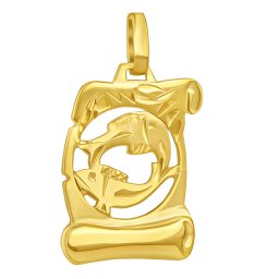 Silvego Zlatý přívěsek znamení zvěrokruhu Ryby - pergamen - SILVEGOB102630GY03