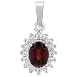 Stříbrný přívěsek Kate s přírodním granátem a Brilliance Zirconia