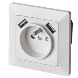 EMOS Zásuvka s USB 2,1 A max., bílá A6000.0