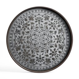 Výprodej Ethnicraft designové podnosy Round Tray (průměr 61 cm) - dřevěný tác - White Marrakesh