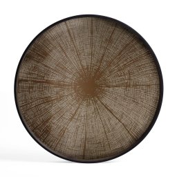 Výprodej Ethnicraft designové podnosy Round Tray (průměr 61 cm) - skleněný tác - Bronze Slice