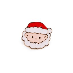 Vánoční brož / odznak, barva 2 bílá Santa