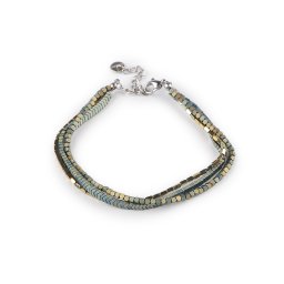 Náramek z hematitu trojitý, barva 2 zlatá sv.