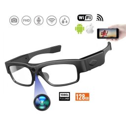 Brýle s kamerou průsvitné Wifi (iOS/Android) s 2K rozlišením - Kamera v brýlích + IP22