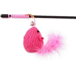 Vábnička myška se šantou a ocáskem z peříček Magic Cat 45 cm Barva: růžová
