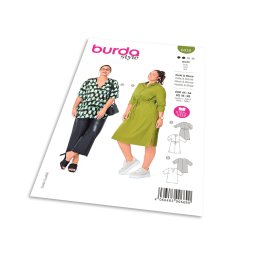 Střih Burda 6038 - Šaty se stahováním v pase, halenka