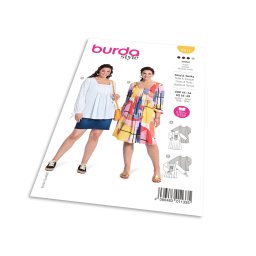 Střih Burda 5917 - Nabírané halenkové šaty, halenka
