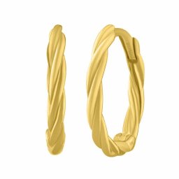 Silvego Zlaté náušnice kruhy Xenie točené ze žlutého 14kt zlata 15 mm - QR033ROEGY
