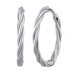 Silvego Zlaté náušnice kruhy Xenie točené z bílého 14kt zlata 18 mm - QR035ROEGW