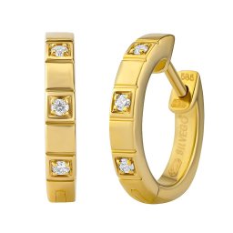 Silvego Diamantové náušnice kruhy Tanya ze žlutého zlata s diamanty 0,05 ct - DNN3922EGYD