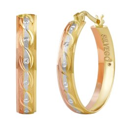Silvego Zlaté náušnice kruhy Memfis ze žlutého zlata pozlacené růžovým a bílým zlatem - 22 mm - FAB036EGYWR
