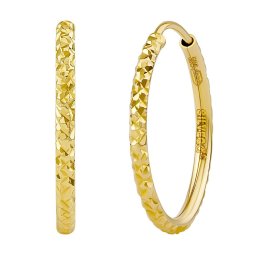 Silvego Zlaté náušnice kruhy Dita ze žlutého zlata - 18 mm - FAB004E19GY