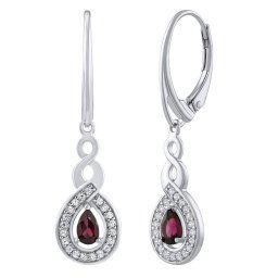 Silvego Luxusní stříbrné náušnice s pravým granátem a Brilliance Zirconia - FW16372EGA