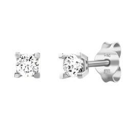 Silvego Zlaté náušnice pecky Mollie z bílého zlata s Brilliance Zirconia 4 mm - PRG1798EGW
